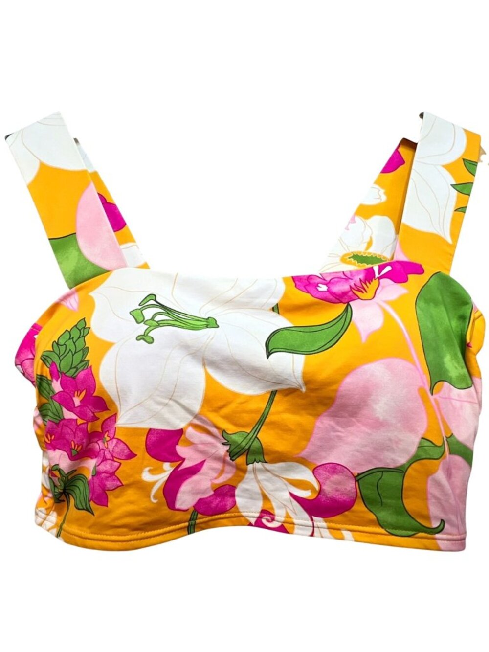 Lands' End Women's Swimsuit Top Sleeveless Stretch Size 8 Multicolor Floral